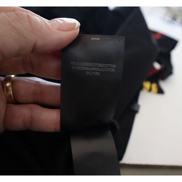 Avenue George V Paris GV2399 Men Sz S Black No Fear Rhinestone Logo T-Shirt $100 - Picture 8 of 10